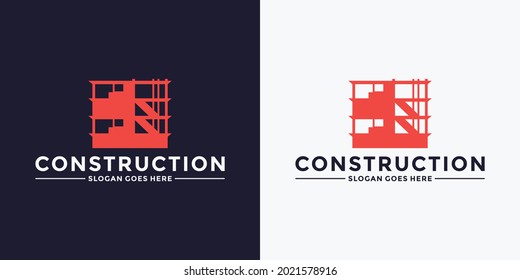 buildings construction logo design vector