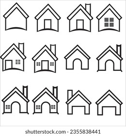 Buildings  Constructions - thin line vector icon set. Pixel perfect. Editable stroke. The set contains icons: Residential Building, Bank, Skyscraper, 