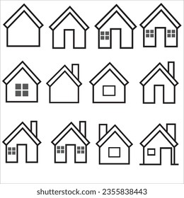 Buildings  Constructions - thin line vector icon set. Pixel perfect. Editable stroke. The set contains icons: Residential Building, Bank, Skyscraper, 