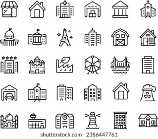 Buildings and Constructions vector design icons