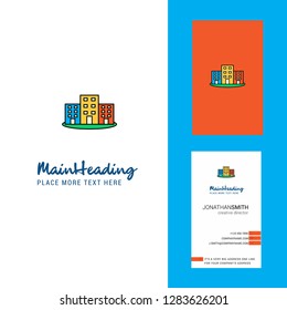 Buildings Creative Logo and business card. vertical Design Vector