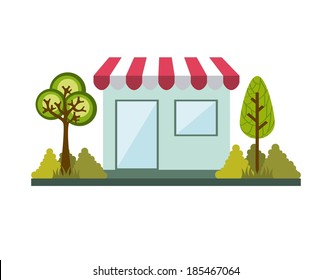 Buildings design over white background, vector illustration