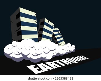 Buildings destroyed by earthquake vector