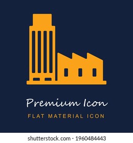 Buildings Of Different Style premium material ui ux isolated vector icon in navy blue and orange colors
