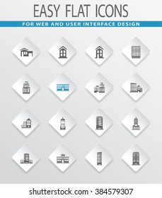 Buildings easy flat web icons for user interface design