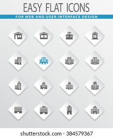 Buildings easy flat web icons for user interface design