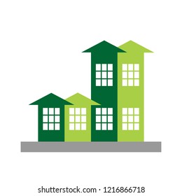Buildings exterior. Flat vector graphic illustration.