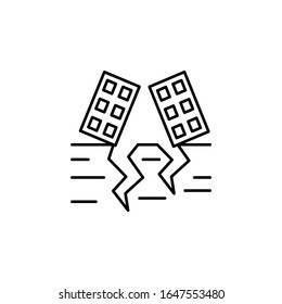 Buildings, fault, abyss icon. Simple line, outline vector elements of natural disasters icons for ui and ux, website or mobile application