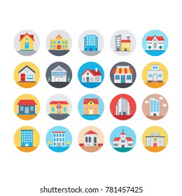 
Buildings Flat Icons 2
