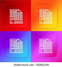 Buildings four color gradient app icon set