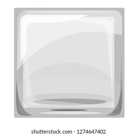 Buildings glass block. Smooth surface. Vector decor element in 80s design