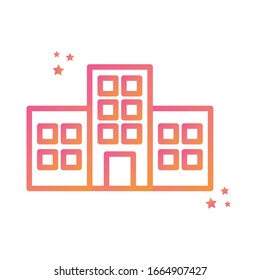 Buildings gradient style icon design, City architecture urban modern downtown contemporary metropolis exterior and construction theme Vector illustration