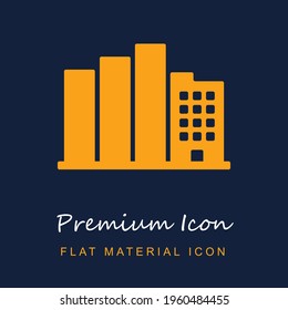 Buildings Grouped Towers premium material ui ux isolated vector icon in navy blue and orange colors