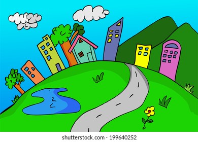 buildings at hills 