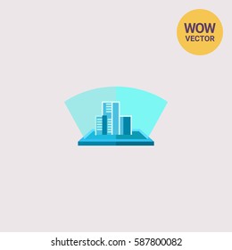 Buildings hologram flat icon