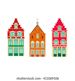 Buildings, house in  Brugge vector icon