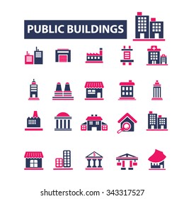 buildings, houses  icons, signs vector concept set for infographics, mobile, website, application
