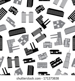 buildings and houses seamless pattern eps10