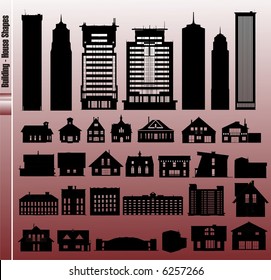 buildings and houses vector