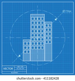 buildings icon. Blueprint style