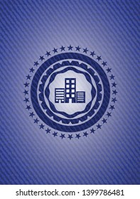 buildings icon with denim texture