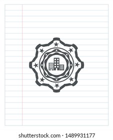 buildings icon draw (pencil strokes). Vector Illustration. Detailed.