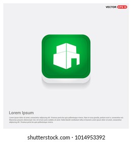 Buildings Icon Green Web Button