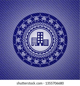 buildings icon inside jean background
