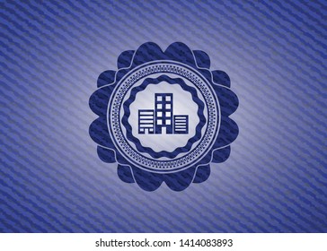 buildings icon inside jean background