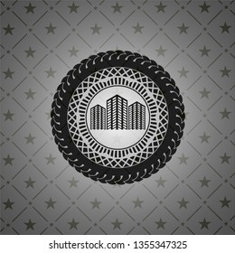 buildings icon inside retro style black emblem