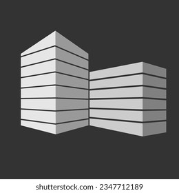 Buildings icon isolated. Vector illustration