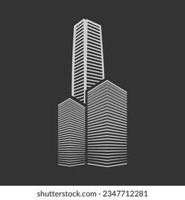 Buildings icon isolated. Vector illustration