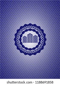 buildings icon with jean texture