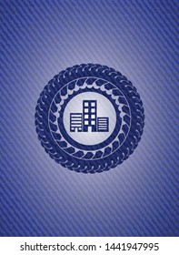 buildings icon with jean texture
