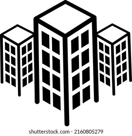 The buildings icon logo illustration and cartoon vector