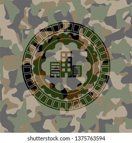 buildings icon on camo texture