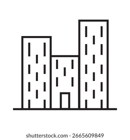 buildings icon outline editable stroke line drawing eps
