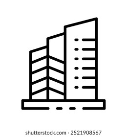 Gebäudesymbol. Gliederungsdesign einzeln auf weißem Hintergrund