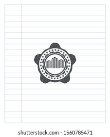 buildings icon pencil effect. Vector Illustration. Detailed.