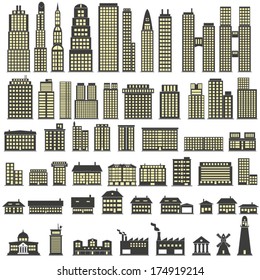 Buildings - buildings icon set