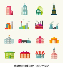 Buildings icon set