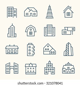 Buildings icon set