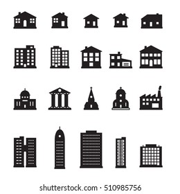 Buildings icon set