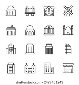 Buildings icon set vector illustration