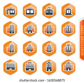 Buildings icon set for web sites and user interface