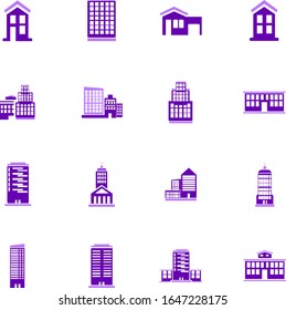 Buildings icon set for web sites and user interface