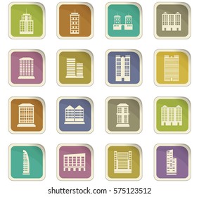Buildings icon set for web sites and user interface