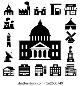 buildings icon set.Illustration EPS10