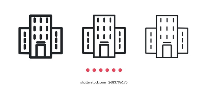 Buildings icon. Thin line icon vector