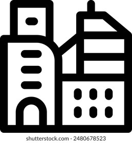 buildings icon. Thin Linear Style Design Isolated On White Background